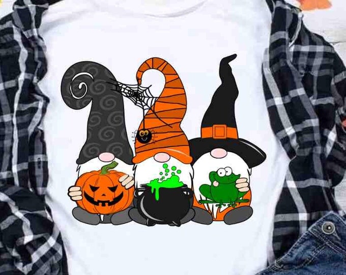 Cute Halloween Gnomes svg, witch gnome fall gnome svg, eps, dxf, png cut file Cricut Silhouette sublimation print file