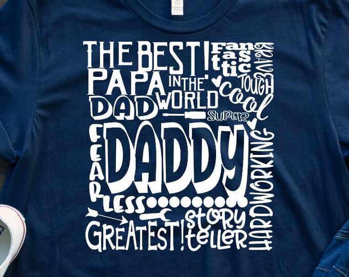 Dad SVG, Father's Day SVG, typography word art, Super Greatest Man of the year Sublimation - Cut File Shirt Design SVG, Eps, Dxf, Png