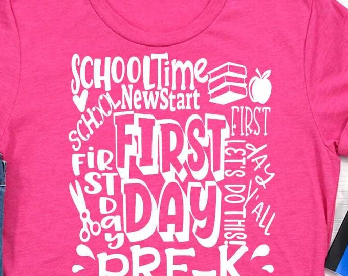 Pre-K Preschool svg Back to School SVG First day svg  school Grade Typography First Day of School svg, Sublimation Png, Student Eps Dxf