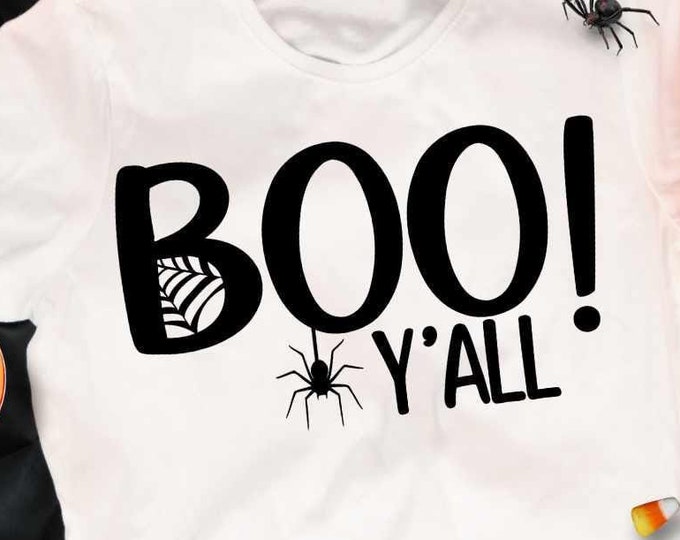 Halloween svg, Boo Yall Ghost Spider Trick or Treat Halloween Digital Design svg, eps, dxf, png cricut, silhouette cut files sublimation