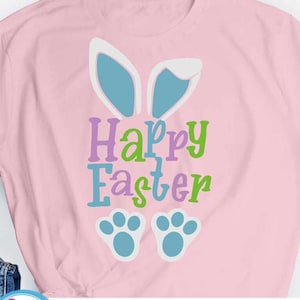 Happy Easter Bunny Ears SVG: Shirt Design Cut File (Digital Download)