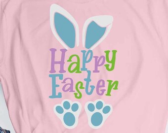 Happy Easter svg, Easter SVG, Bunny Ears, Basket design Easter Rabbit Svg  word art cut file Easter shirt design svg, Dxf, Eps Png