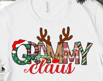 Grammy Claus PNG: Christmas Grandma Shirt Design (Digital Download)
