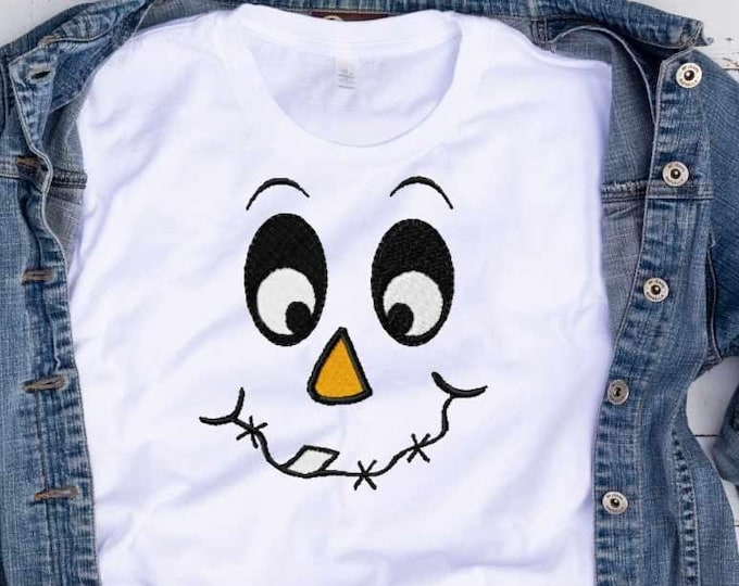 Scarecrow Face #1 Embroidery design, Fall Instant Download digital file in DST, EXP, HUS, Jef, Pes, Vip and Xxx
