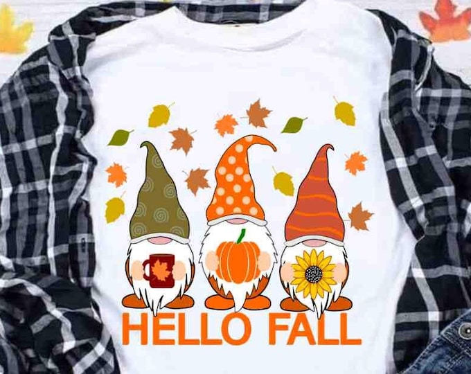 Hello fall svg, Fall Gnome svg, Gnome Pumpkin svg, Gnome with pumpkin, Thanksgiving svg, Autumn Gnome, Fall Leaves Svg, fall svg eps dxf png