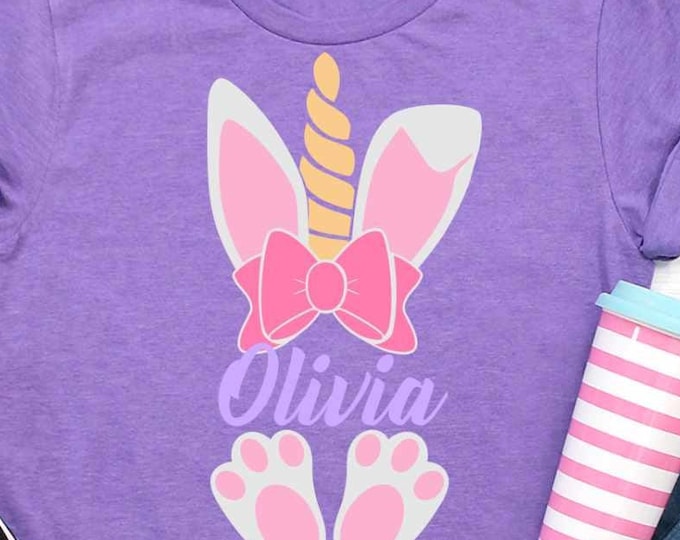 Easter svg, Bunny Unicorn Png, Bunny Ears svg, girls shirt design, Sublimation Unicorn Bunny Bow svg, bunny feet Svg, DXF, EPS png clip art