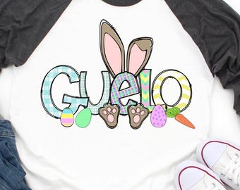 Easter Guelo Bunny PNG: Retro Family Matching Shirt Design (Digital Download)