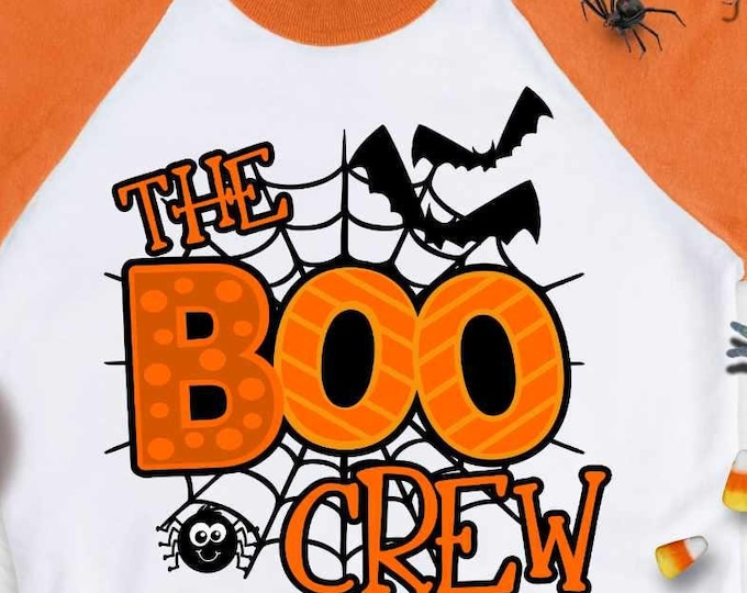 Halloween svg, The Boo Crew Trick or treat svg,  Funny Cute Kids Shirt Design svg, eps, dxf, png cut files for Cricut, Silhouette