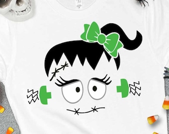 Frankenstein So Franken Cute Svg, Girl Halloween costume svg Monster Svg, Dxf, Eps, Png,  Svg, Kids Cut Files, Silhouette Cricut