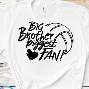 Voleibol SVG, hermano mayor, diseño de camiseta de mayor fan, archivo de corte de voleibol, hermana, hermano hermano, svg, eps, dxf, sublimación negra png