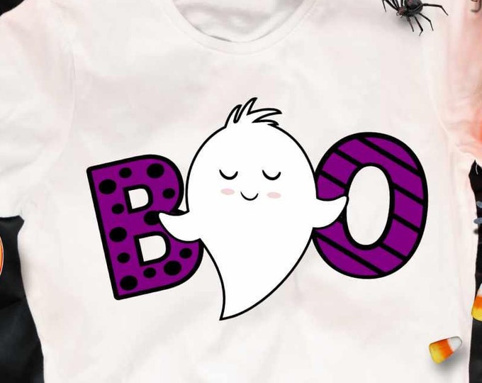 Boo Svg Halloween Boy Ghost Svg Cut file Trick or treat svg, eps, dxf, png cut files for Cricut, Silhouette