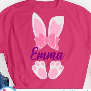 Ostern svg, Hase svg, Ostern png Hasenohren, Mädchen-Shirt-Design, Schleife png Sublimation, Hasenfüße SVG, DXF, EPS, Clip Art digitaler Download