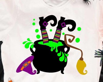 Witch Cauldron svg, Witch Legs Cauldron SVG, Witches Brew Pot, Witch Pot, Halloween Svg Eps Dxf Png Cricut, Silhouette Cut File