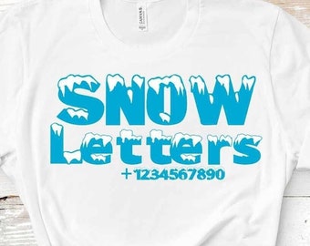 Snow Alphabet Monogram SVG Font alphapack Letters, Ice Fonts, Sublimation and cut file alphabet, Svg Dxf Eps, PNG Cut Files Instant Download