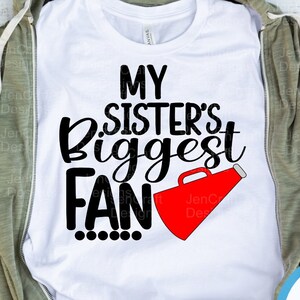 Cheer Sister svg, meine Schwestern größter Fan, ich werde immer Ihr größter Fan sein Schnittdatei, Little Big Sister Cheerleader, Megaphon svg eps dxf png