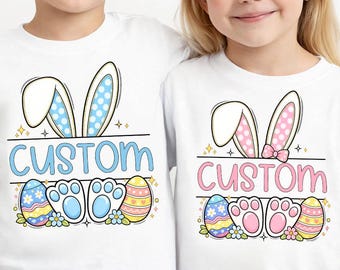 Personalized Easter Bunny Name PNG | Custom Kids Easter Shirt Design (Digital Download)