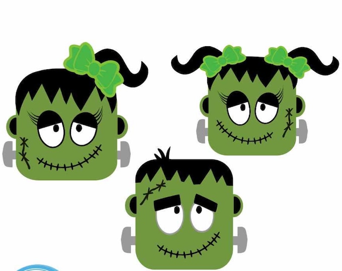 Halloween svg Frankenstein Boy Girl svg Mommys little Monster toddler Kid Frankenstein Face Svg, Eps, Dxf, Png Cut File
