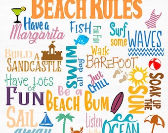 Summer svg, Beach Rules svg, Beach House Rules Beach svg, summer cut file, Rules svg, make memories svg, Cut File in SVG, Eps, DXF, PNG