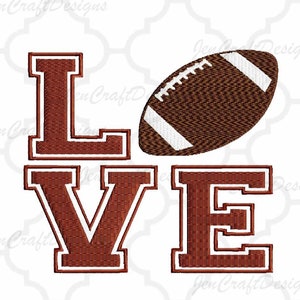 Football LOVE Embroidery Design: 4x4 & 5x7 (Digital File)