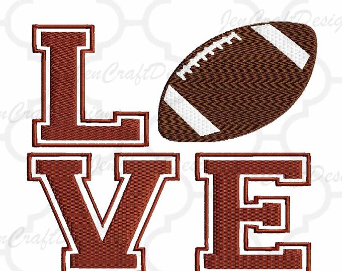 Football LOVE Embroidery Design, football mom, Fall Instant Download digital file in PES, EXP, Vip Hus, Xxx and Jef