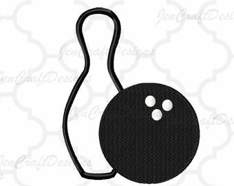 Bowling Pin Embroidery Design, Fall Instant Download digital file in PES, EXP, VIP, Hus, Xxx and Jef