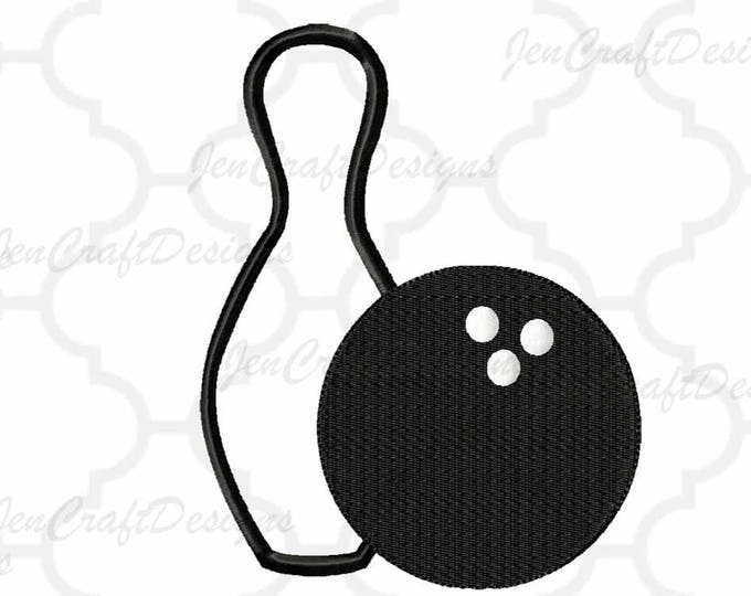 Bowling Pin Embroidery Design, Fall Instant Download digital file in PES, EXP, VIP, Hus, Xxx and Jef