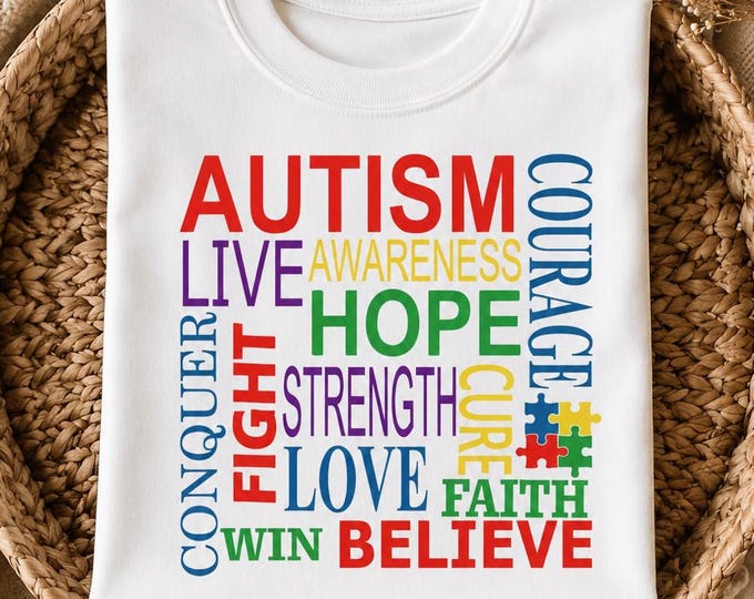 Autism Awareness Subway Word Art SVG, Cricut Shirt Cut File, Special Education Design