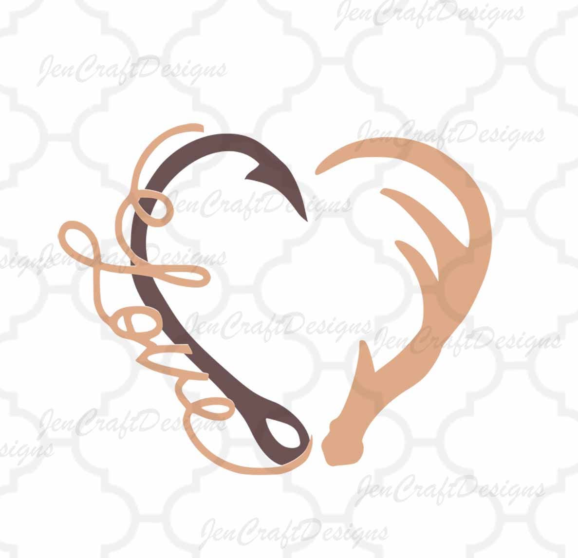 Download Love Interlocking Hook and Antler svg Heart Love Cutting ...