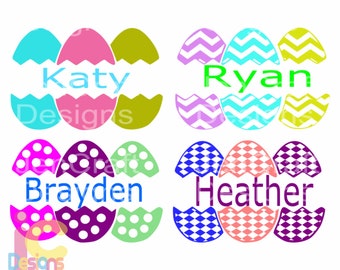 Easter svg, Monogram Split Easter Eggs SVG, Spring, Bunny, Easter Basket Frames Svg, DXF, EPS, Png,  digital download Silhouette Cricut