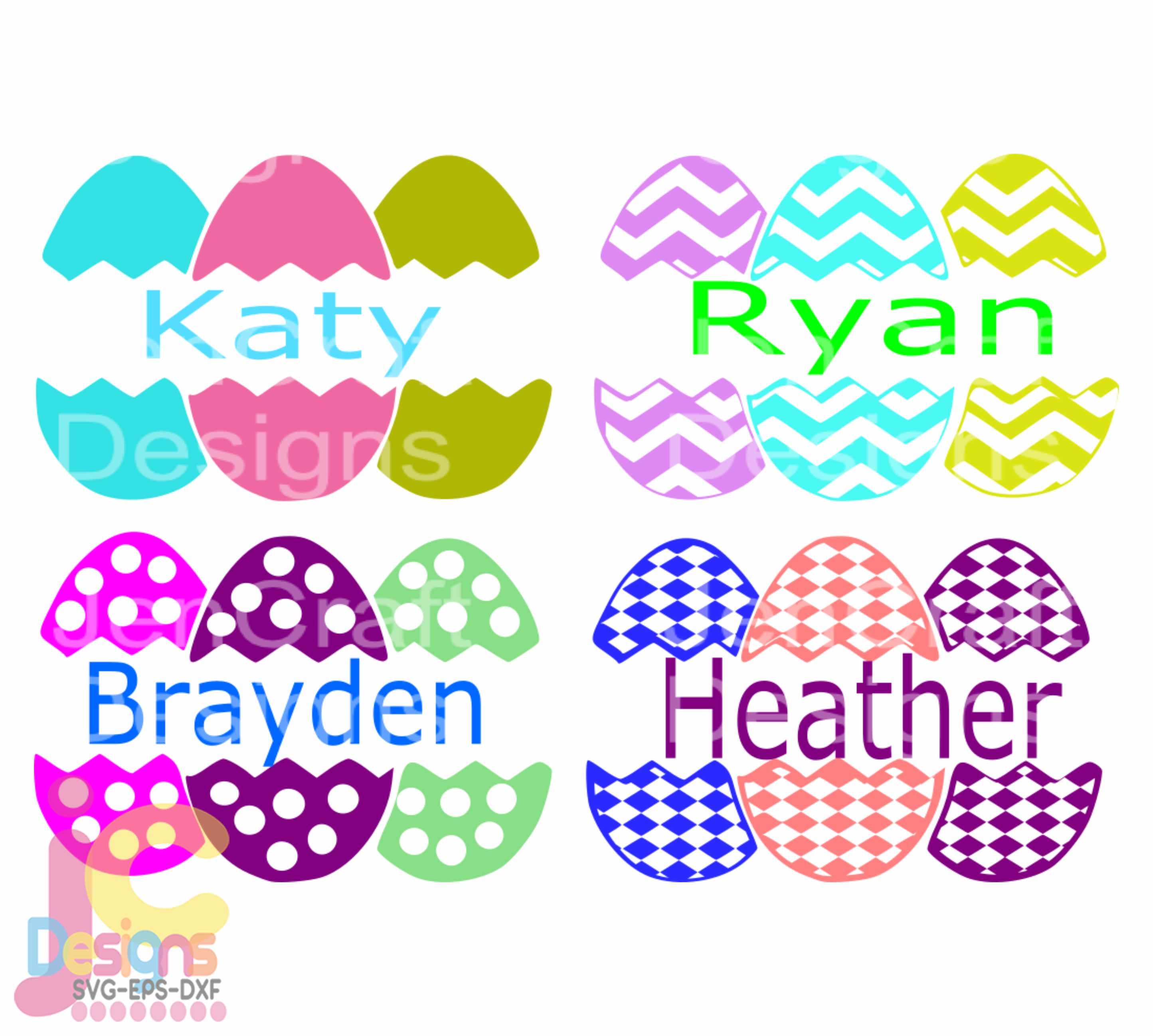 Download Easter Svg Monogram Split Easter Eggs Svg Spring Bunny Etsy