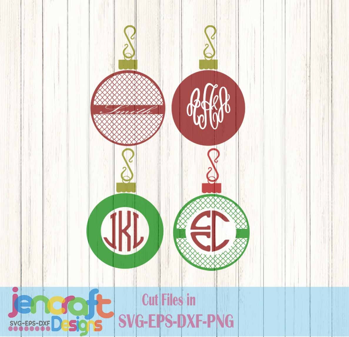 Download Christmas Ornament Monogram Frame SVG EPS Png Dxf Monogram | Etsy