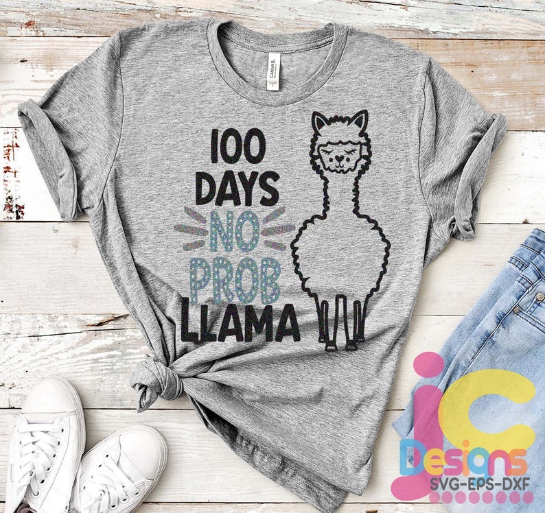 Download Llama svg 100 days no probllama svg 100 days of school svg ...