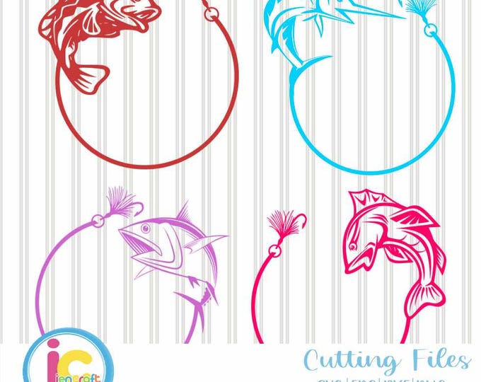 Fish svg Monogram Frames SVG Fishing SVG, Fathers day Dad Gift, Sublimation Fisher man Bass Fish Summer SVG Hunting svg, eps, dxf, png