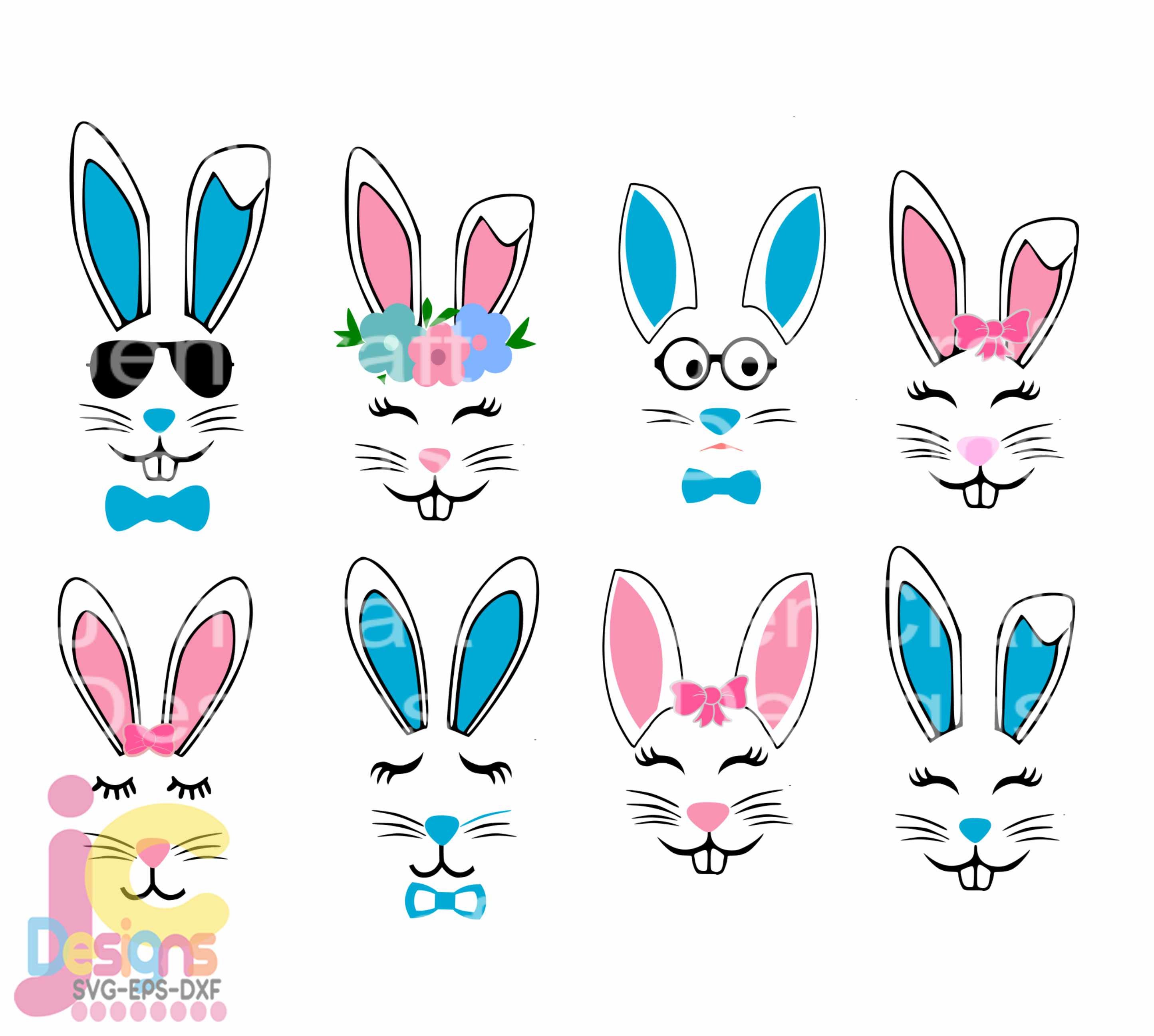 Download Easter Svg Bunny Face Svg Boy Girl Cute Easter Bunny Svg Rabbit Sublimation Cut File Svg Eps Dxf Png Silhouette Cricut