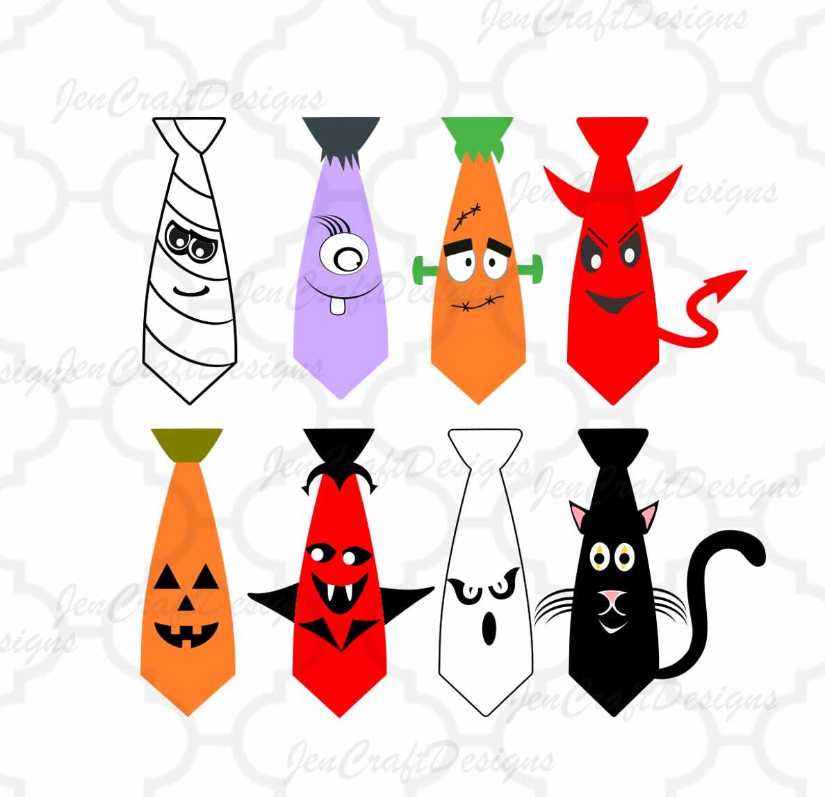 Download Halloween Tie SVG, Devil, Frankenstein, Cat, Mummy, Ghost, Pumpkin fall boy SVG,EPS, Dxf ...