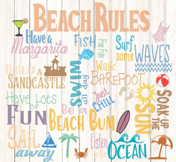 Beach Rules svg Beach House Rules Cut File in SVG DXF PNG | Etsy