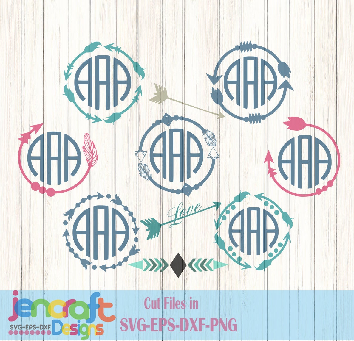 Download Arrow Monogram Svg Boho, Cute Arrow Svg Digital Design, Cutting files for Silhouette & Cricut ...