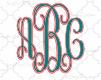 Shadow Interlocking Monogram svg Shadow Alphabet SVG EPS Dxf Png Cut Files (NOT install fonts) A-Z Alphabet Silhouette and Cricut Ds