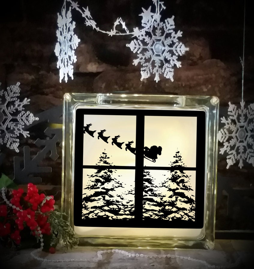 Download Christmas Svg File Santa Scene Cutting File Glass Block ...