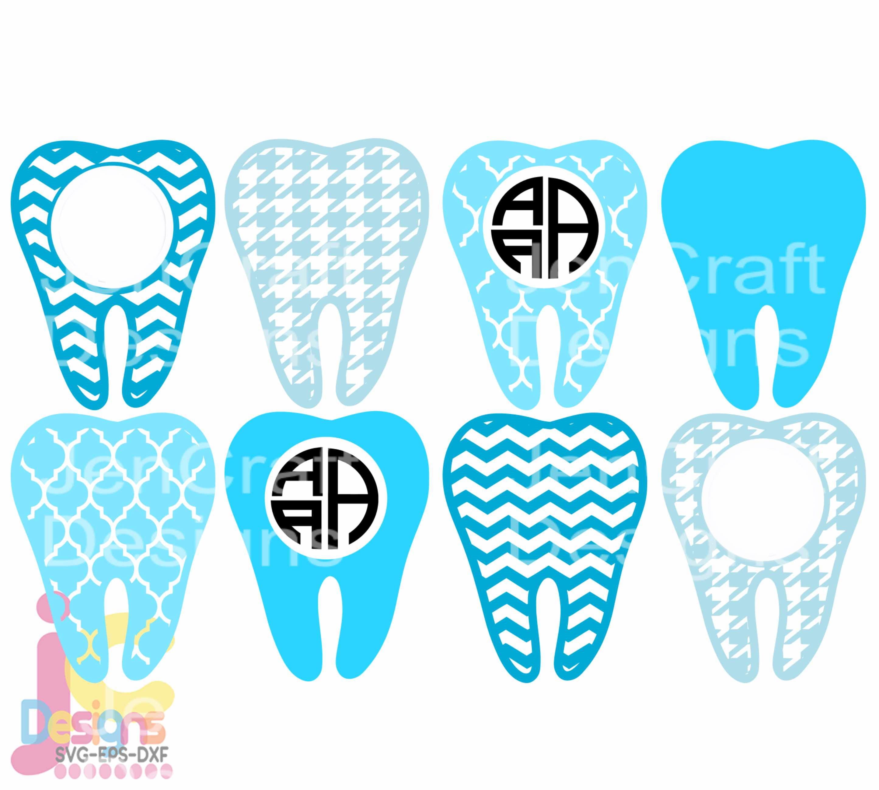 Download Tooth SVG Dental Dentist Hygienist Monogram Frame Bundle Svg Cuttable Design Cut File in SVG EPS ...