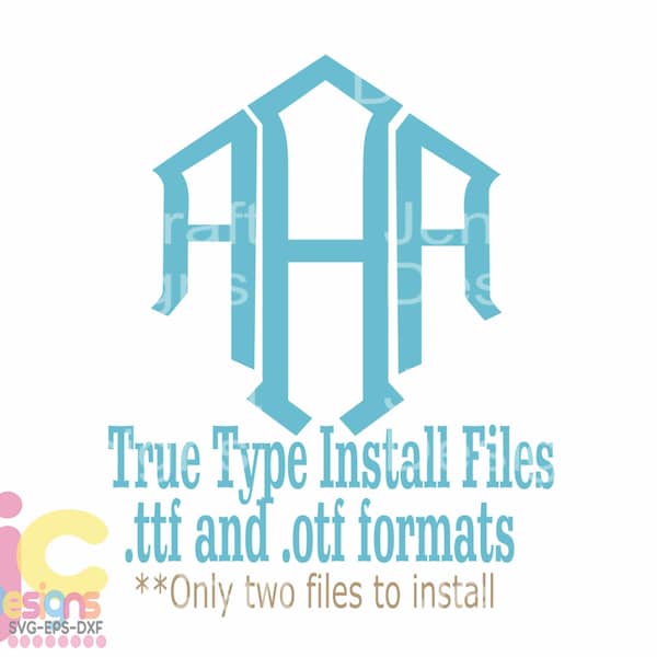 Diamond Monogram Font in True Type format .TTF & .OTF Installable Font for Cricut, Design Space, Microsoft Word and more