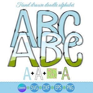 Doodle Letter Canva Frame Template Bundle, Upper Fillable Alpha Letters Svg, Fill in Alphabet dxf, Font Canva Frame, Canva Frame Monogram