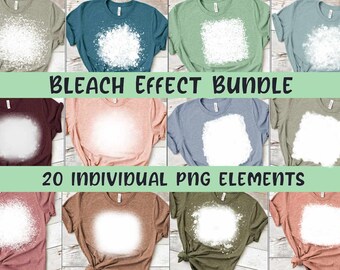 Bleach Effect PNG Bundle: Splatter Overlay Mockup (300 DPI)