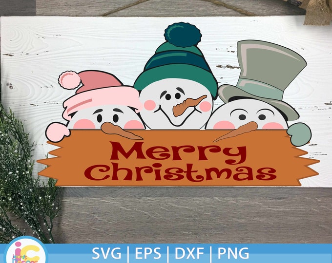Peeking Snowman SVG, Snowman face svg,  Snowmen sign SVG lady & man face SVG Christmas Svg File digital cut file svg, Dxf, Eps, Png