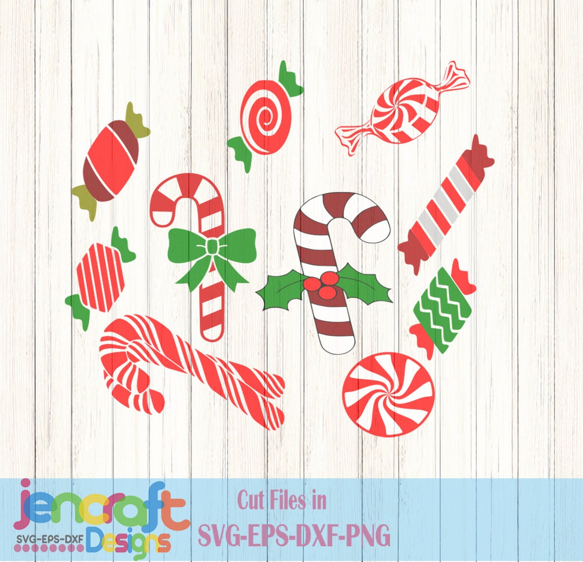 Christmas Candy SVG,EPS Png DXF,digital download files for Silhouette