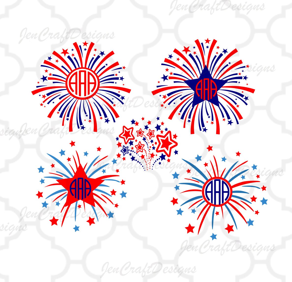 Download Fireworks, monogram, frame, 4th of July, America, Patriotic, SVG, Silhouette, Cricut Holiday ...