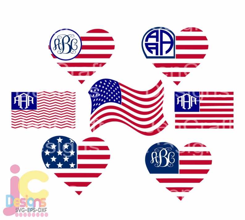 Download American flag monogram frames 4th of July svg Memorial Day ...