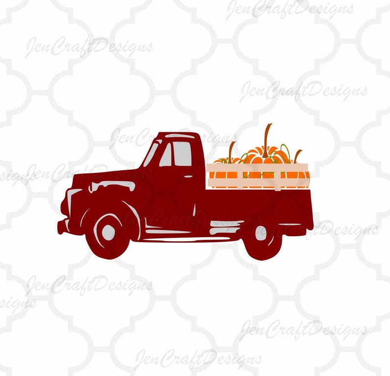 Download Vintage Old Red Fall Pumpkins Truck SVG Vintage truck SVG | Etsy