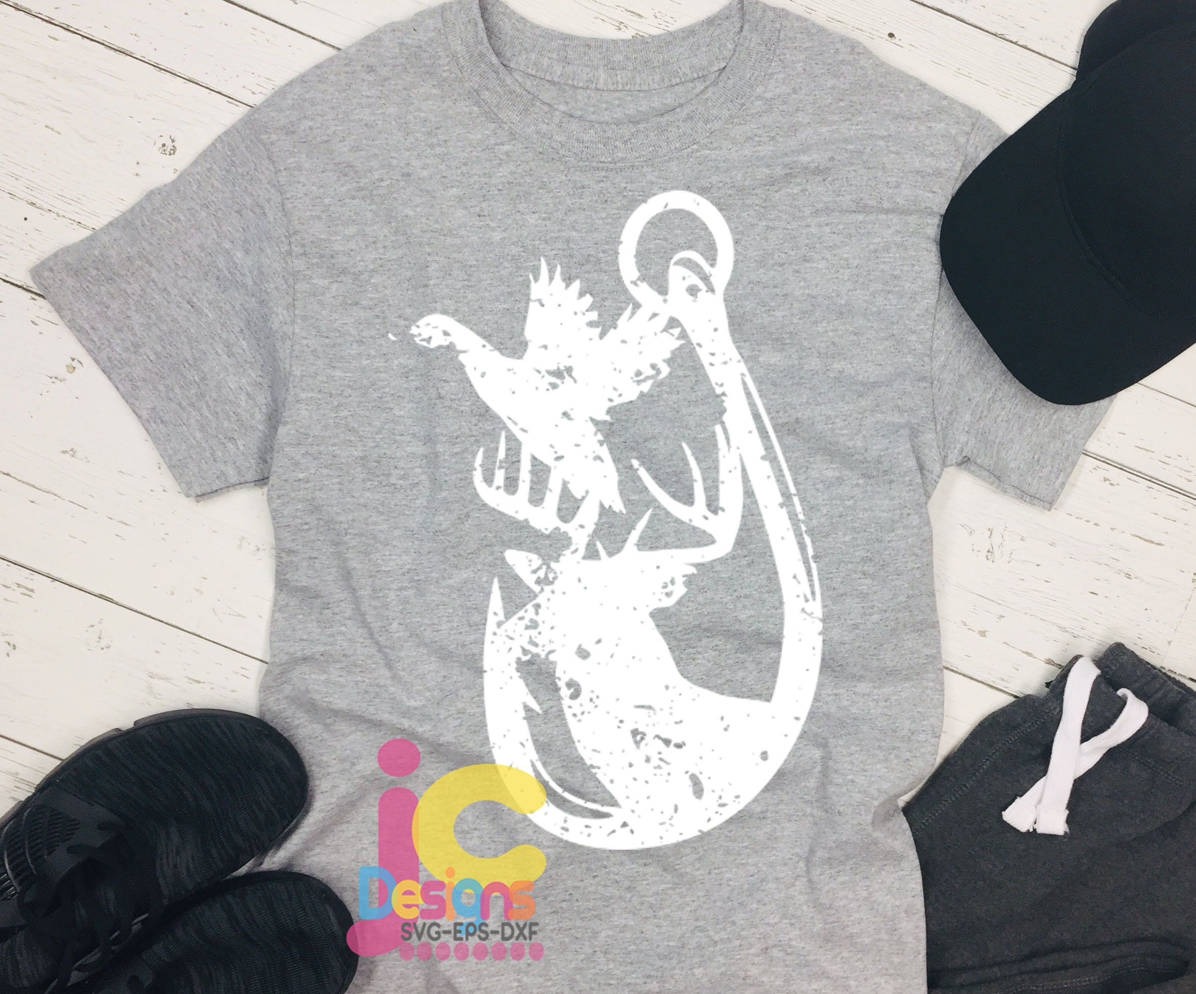 Download Deer Hook Duck SVG Distressed Duck, Dad Father Deer SVG ...