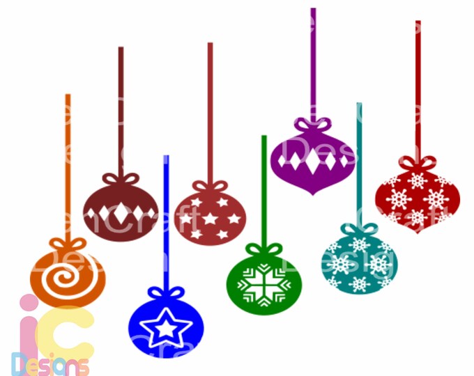 Christmas Ornament SVG EPS Png DXF, Christmas Bulbs, Cricut Design Space, Silhouette Studio, Digital Cut Files